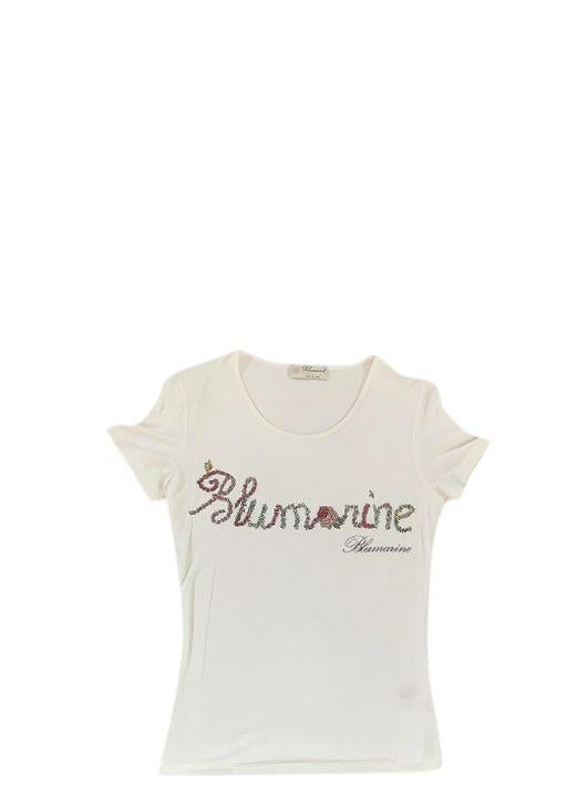 White Logo Print Cotton Jersey T-Shirt
