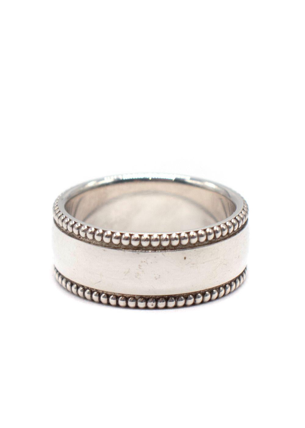 Tiffany & Co Sterling Silver Milgrain Band Ring