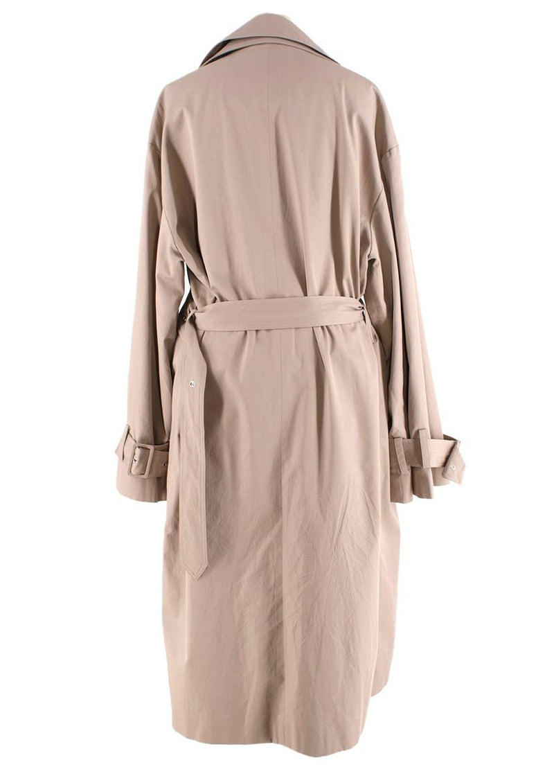 Rokh Beige Gabardine Double-Layered Trench Coat