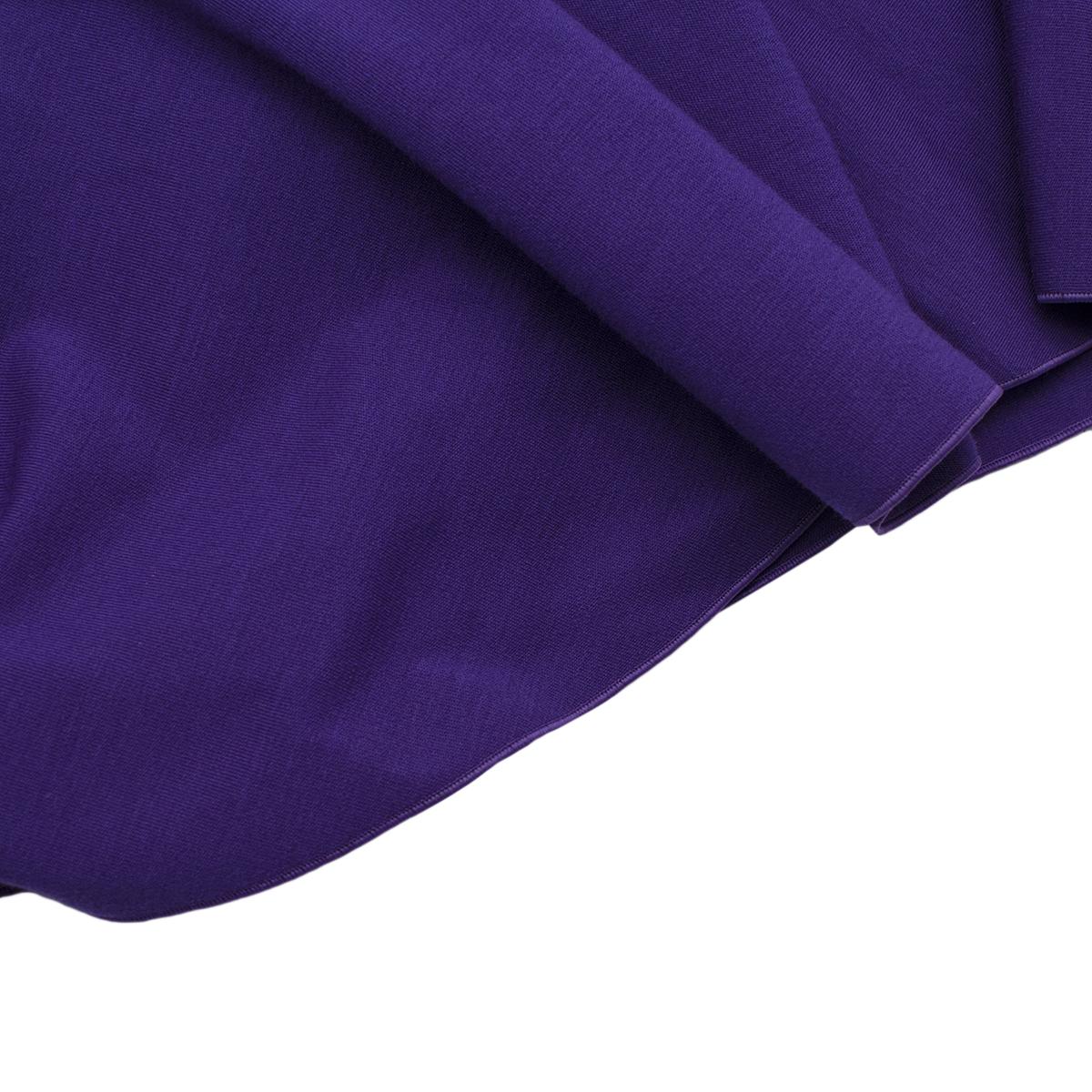 Alexander McQueen Violet Wool Jersey Frill Hem Dress
