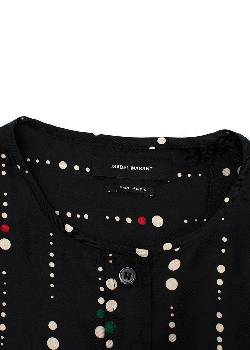 Isabel Marant Gemma Polka Dot Black Silk Blouse