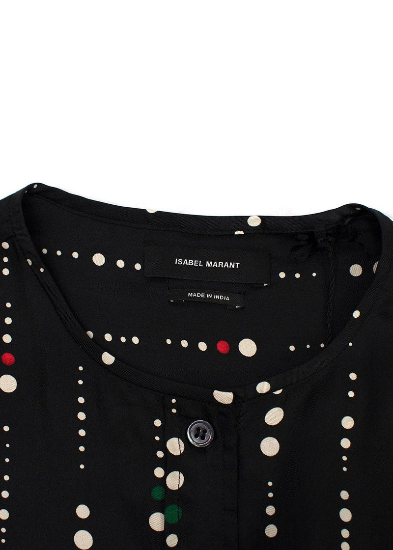 Isabel Marant Gemma Polka Dot Black Silk Blouse