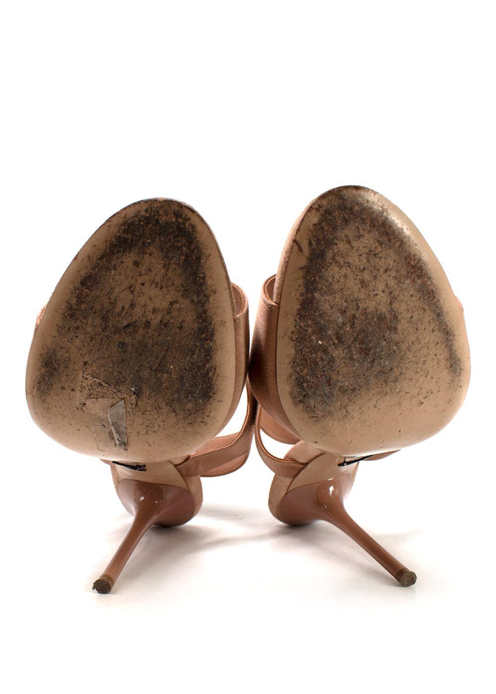 Paul Andrew Satin Nude Sandals