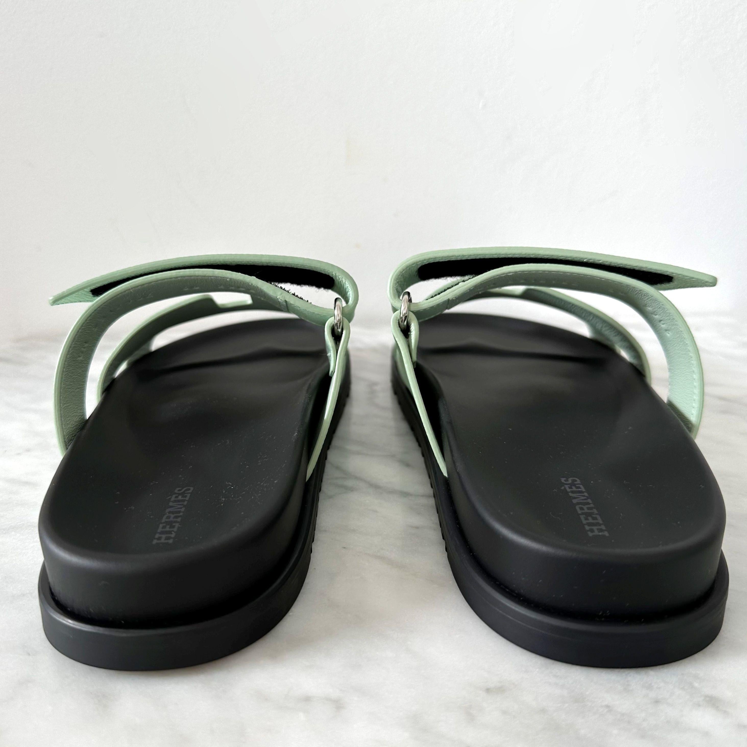 Hermes Vert Jade Chypre Sandals