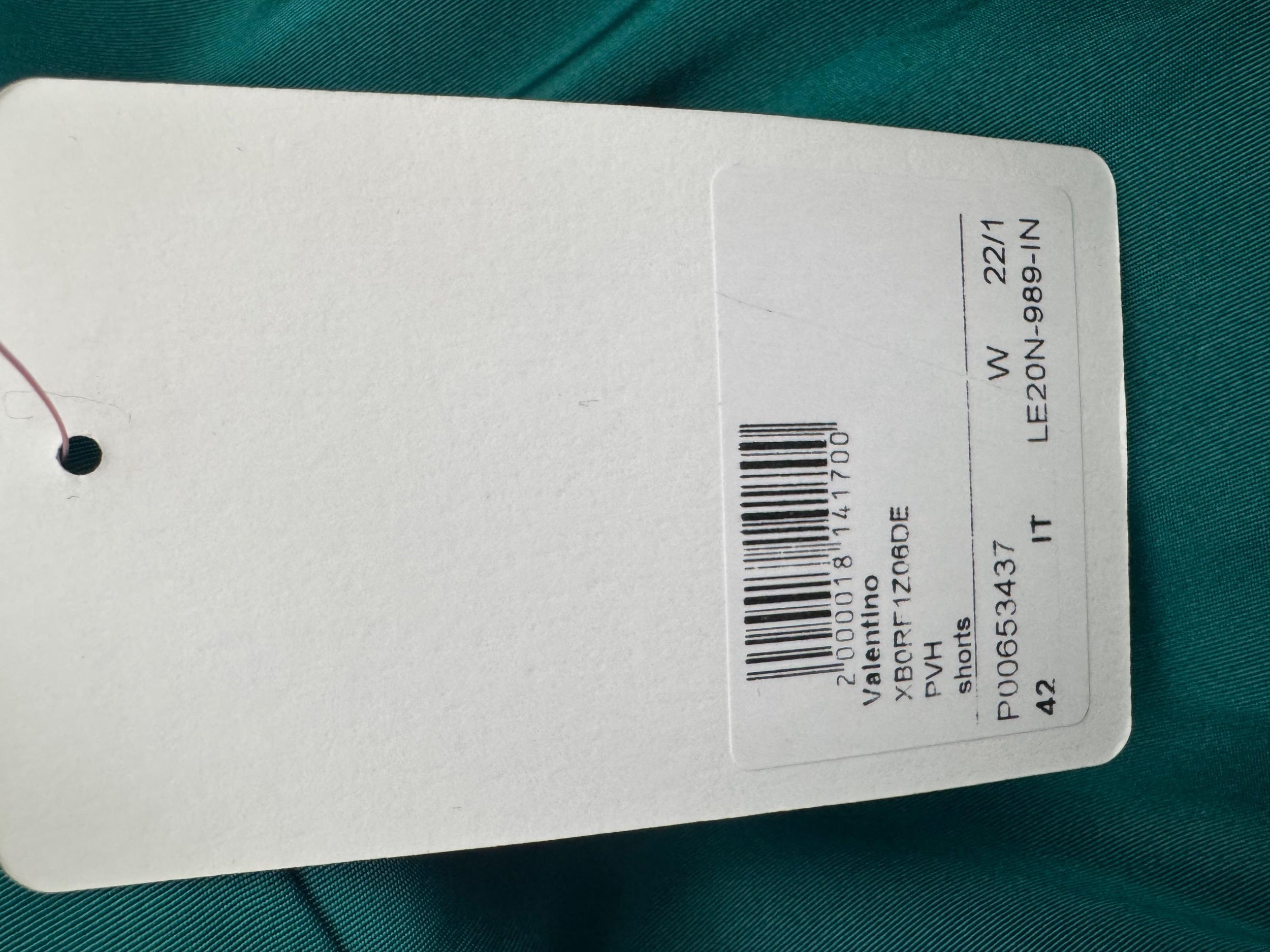 Valentino Teal Silk Shorts