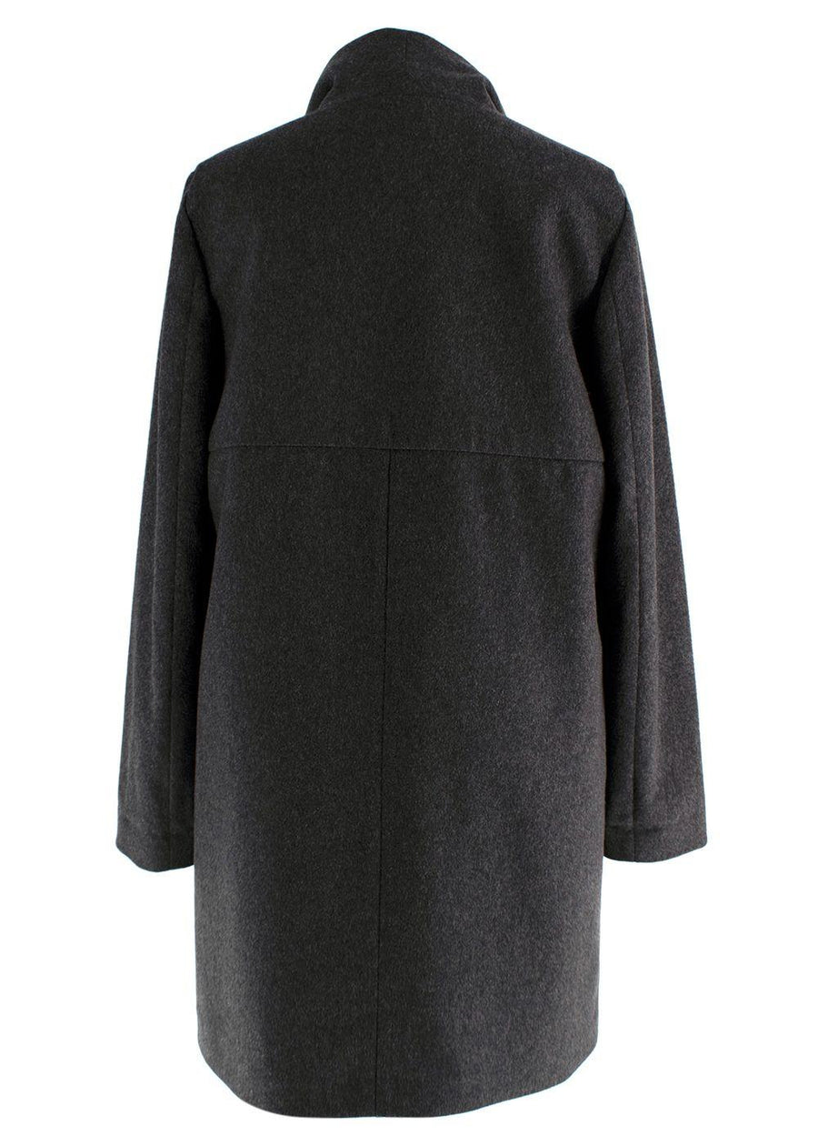 Brunello Cucinelli Grey Double Layer Coat With Detachable Waistcoat