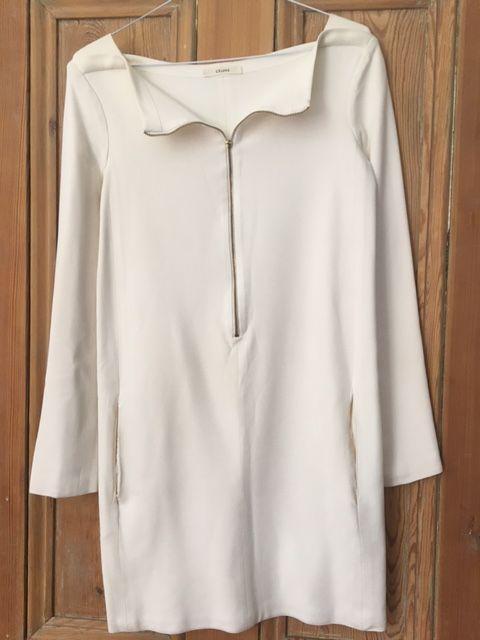 Cream crepe shift dress