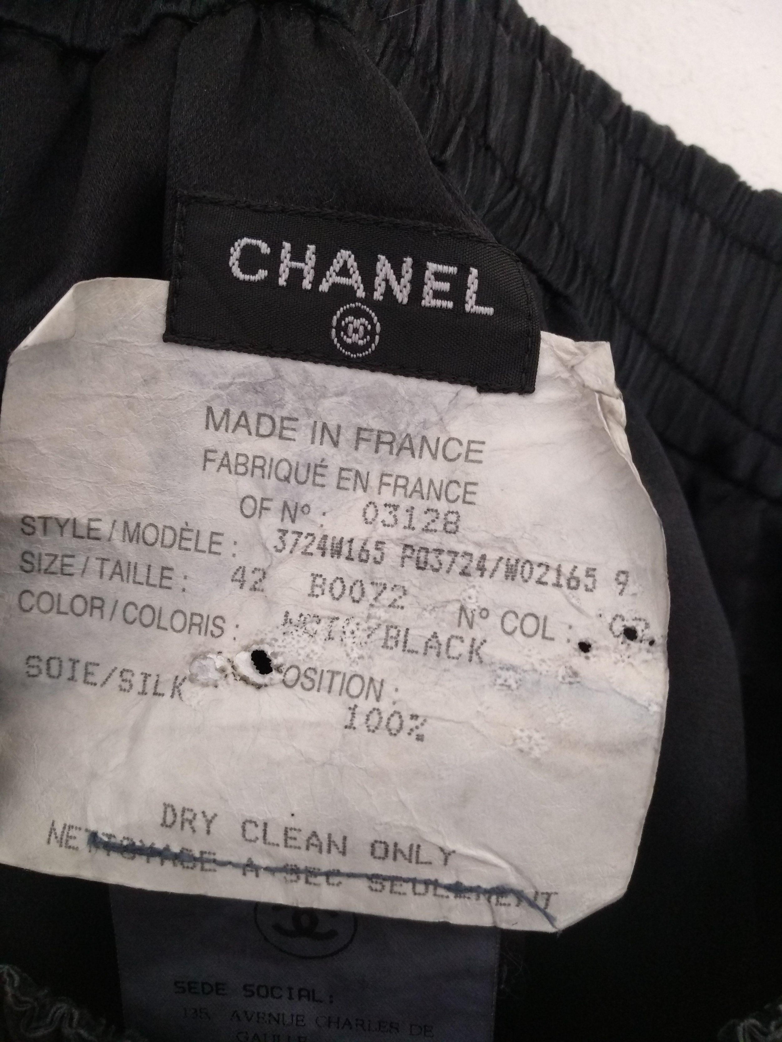 Quilted CC Logo Silk Skirt