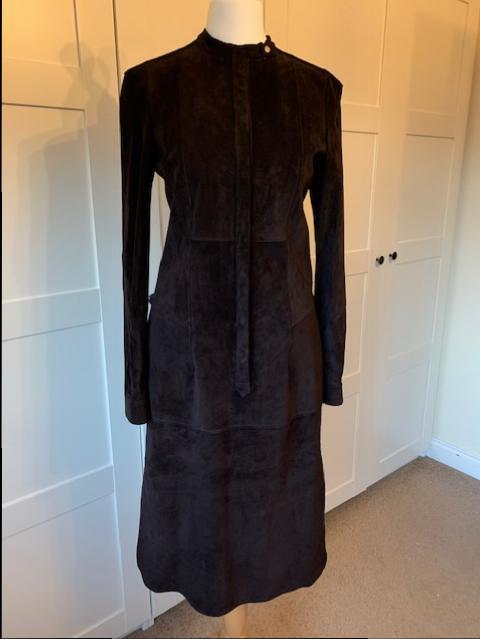 Belstaff Black Suede Belted Dress
