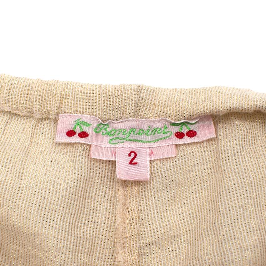 Bonpoint Gold Lurex Cotton Trousers