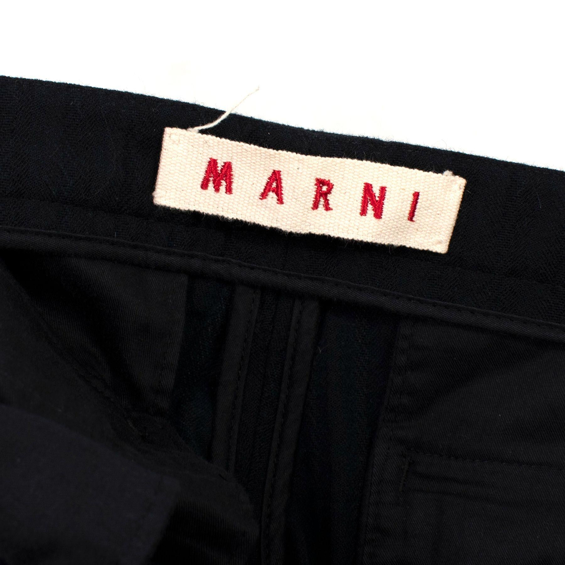 Marni Black Textured Tailored Trousers
