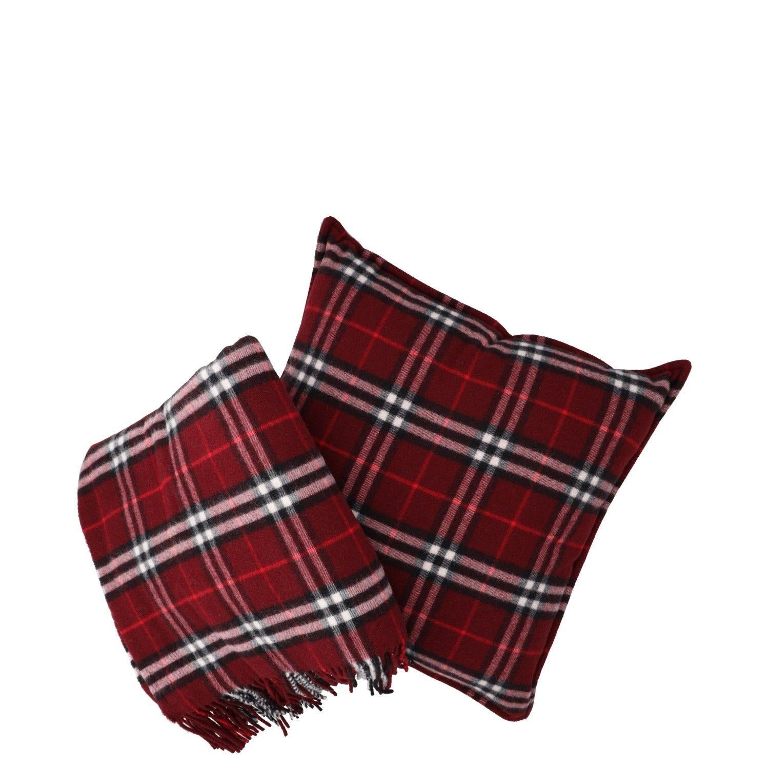 Burberry Check Cashmere Cushion and Blanket