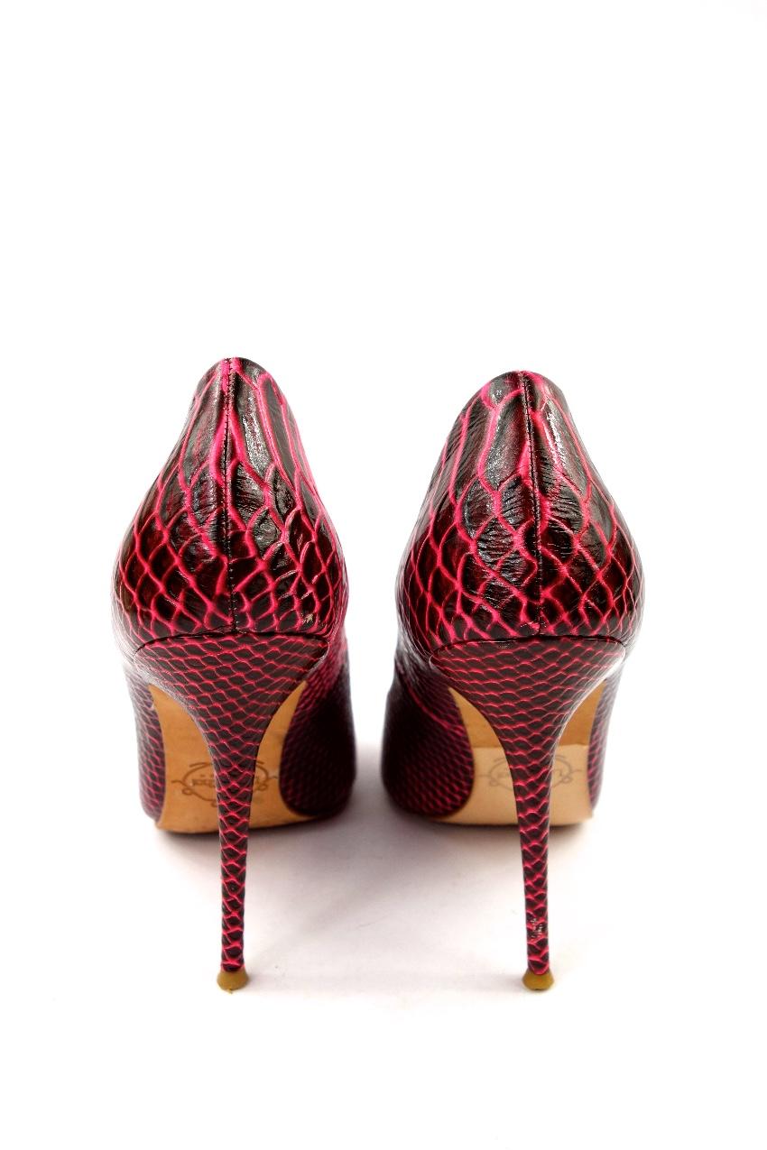 Lucy Choi Neon Snake Print Pumps