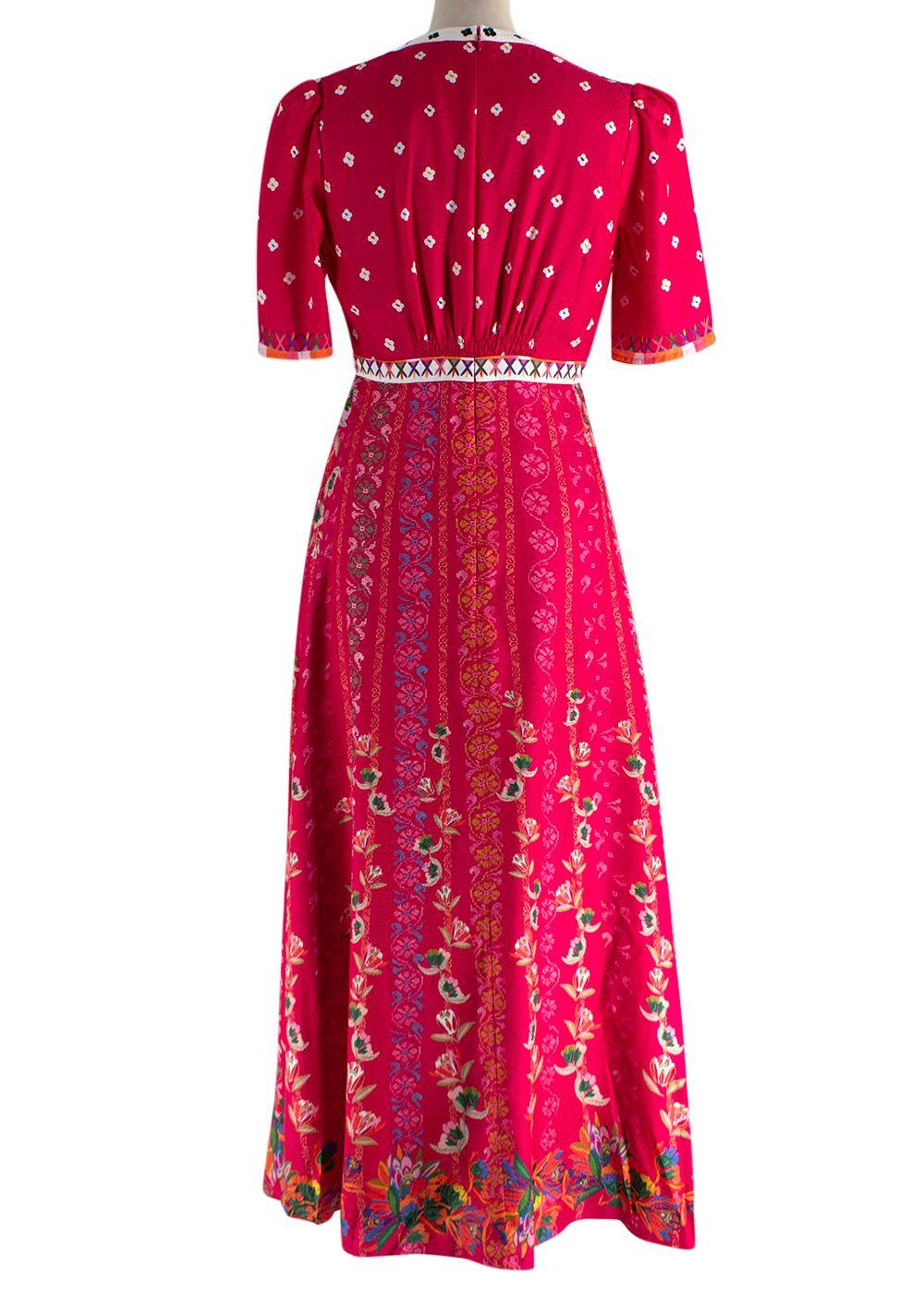 Saloni Tabitha Dress in Fuchsia Falls print