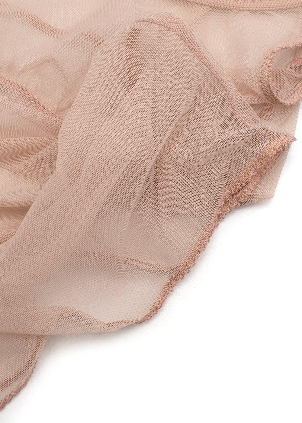 Chanel  Pink and Nude Sheer Net Double Top