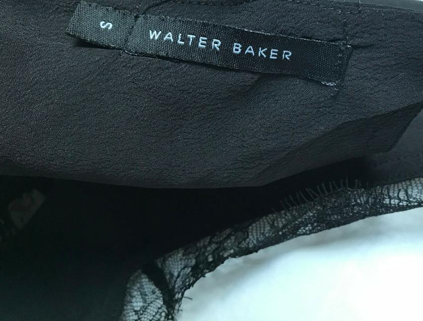 Walter Baker Black Eyelash Walker Lace Trim Cami Top