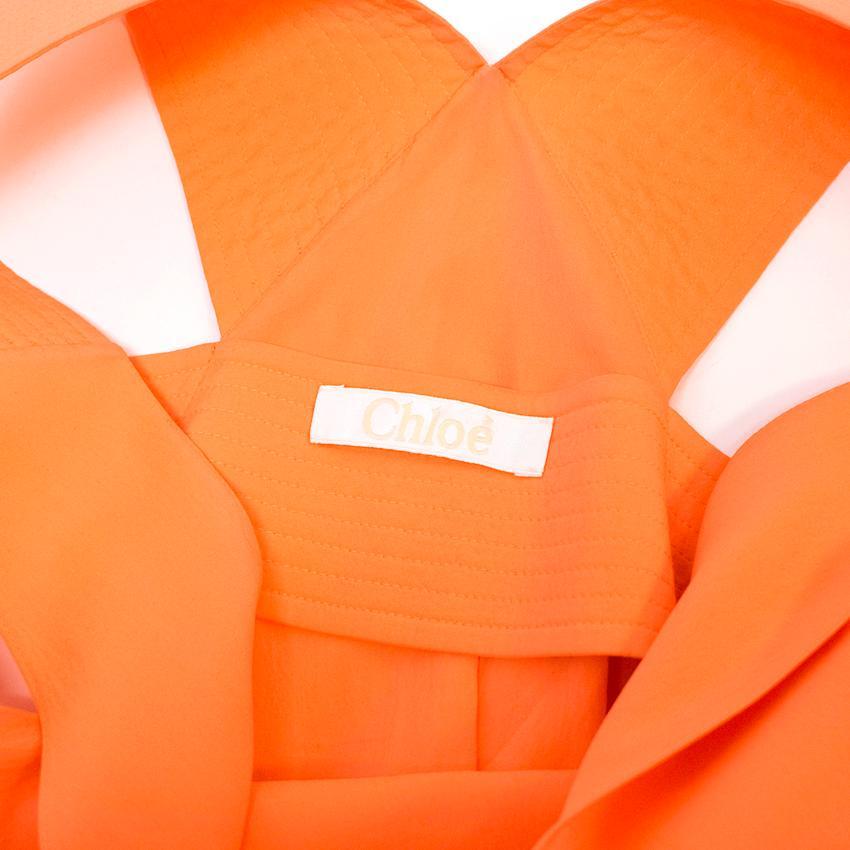 Chloe Neon Orange Silk Top with Cut-out Side Panels