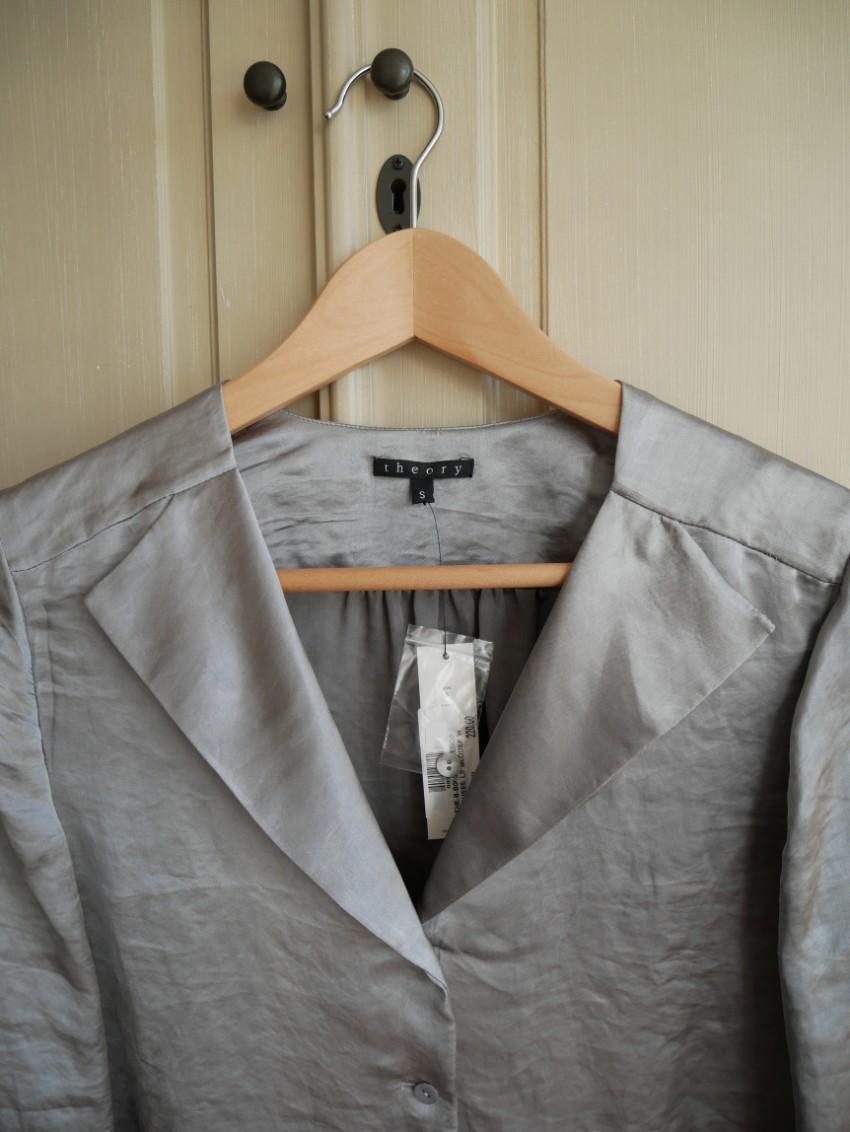 Theory Silver Deno Blouse