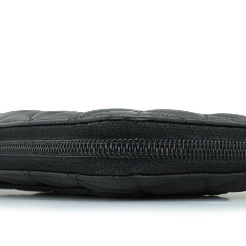 Chanel Black Lambskin Cambon Long Zip Wallet