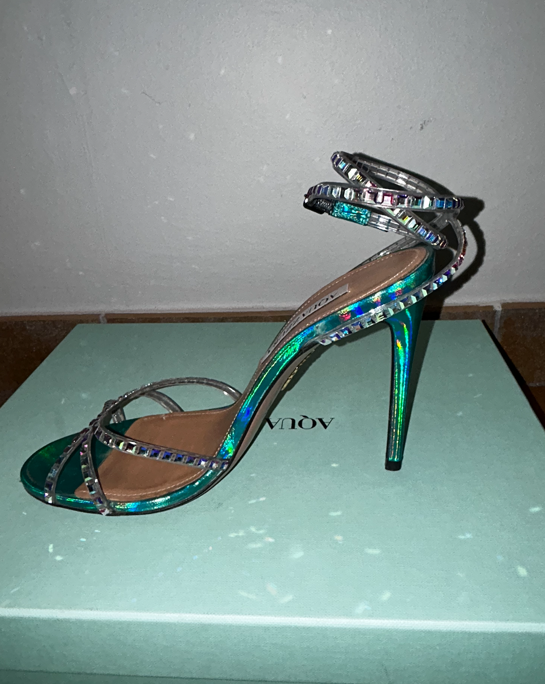 Crystal Embellished Dance Plexi Sandals