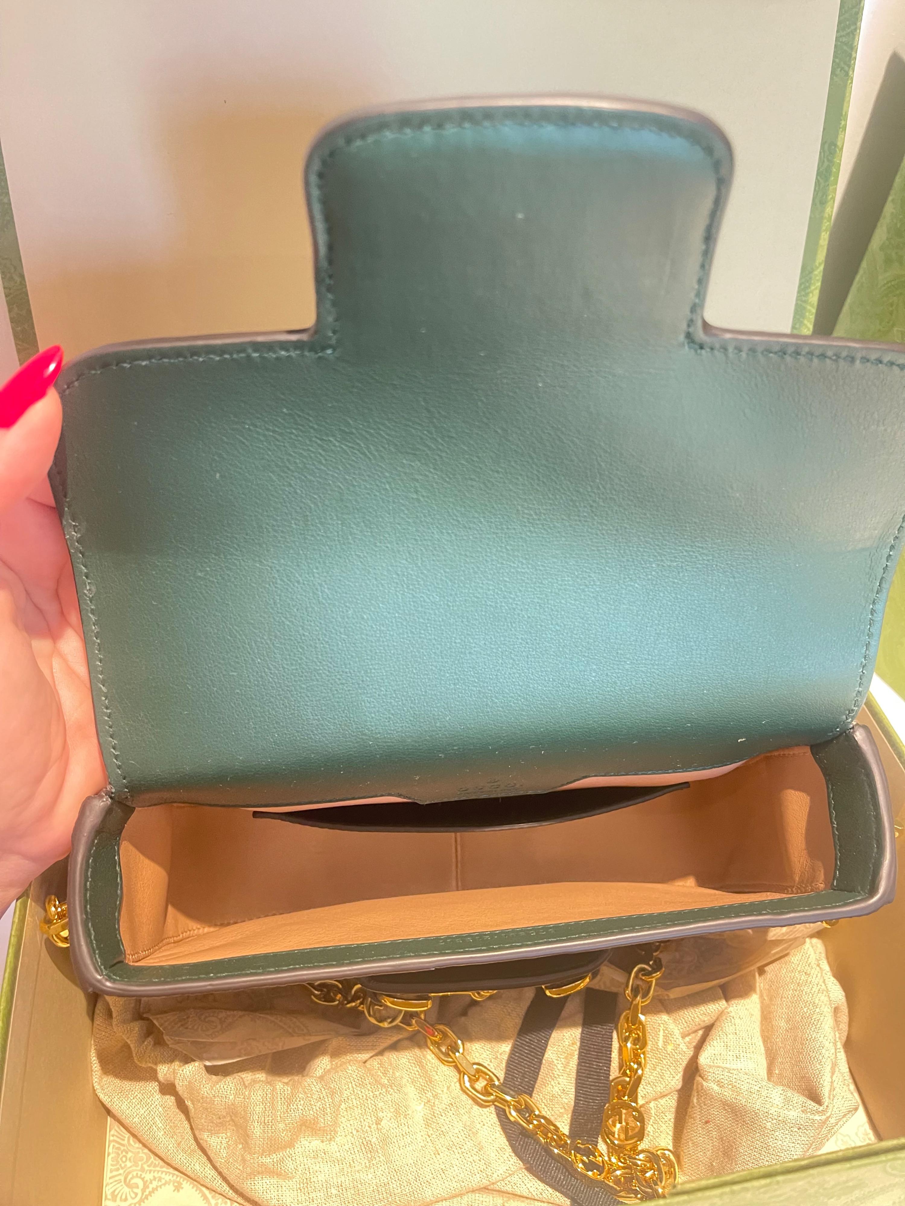 Gucci Emerald Green Horsebit 1955 Lizard Mini Bag