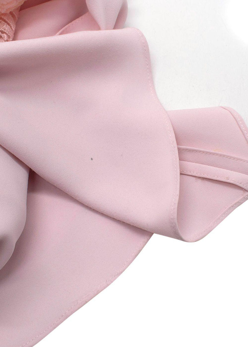 John Charles Pink Midi Dress with Lace Detail