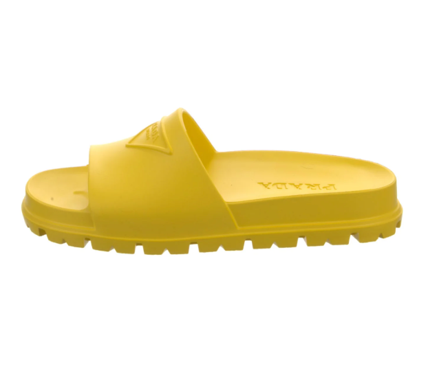 Prada Yellow Rubber Slides