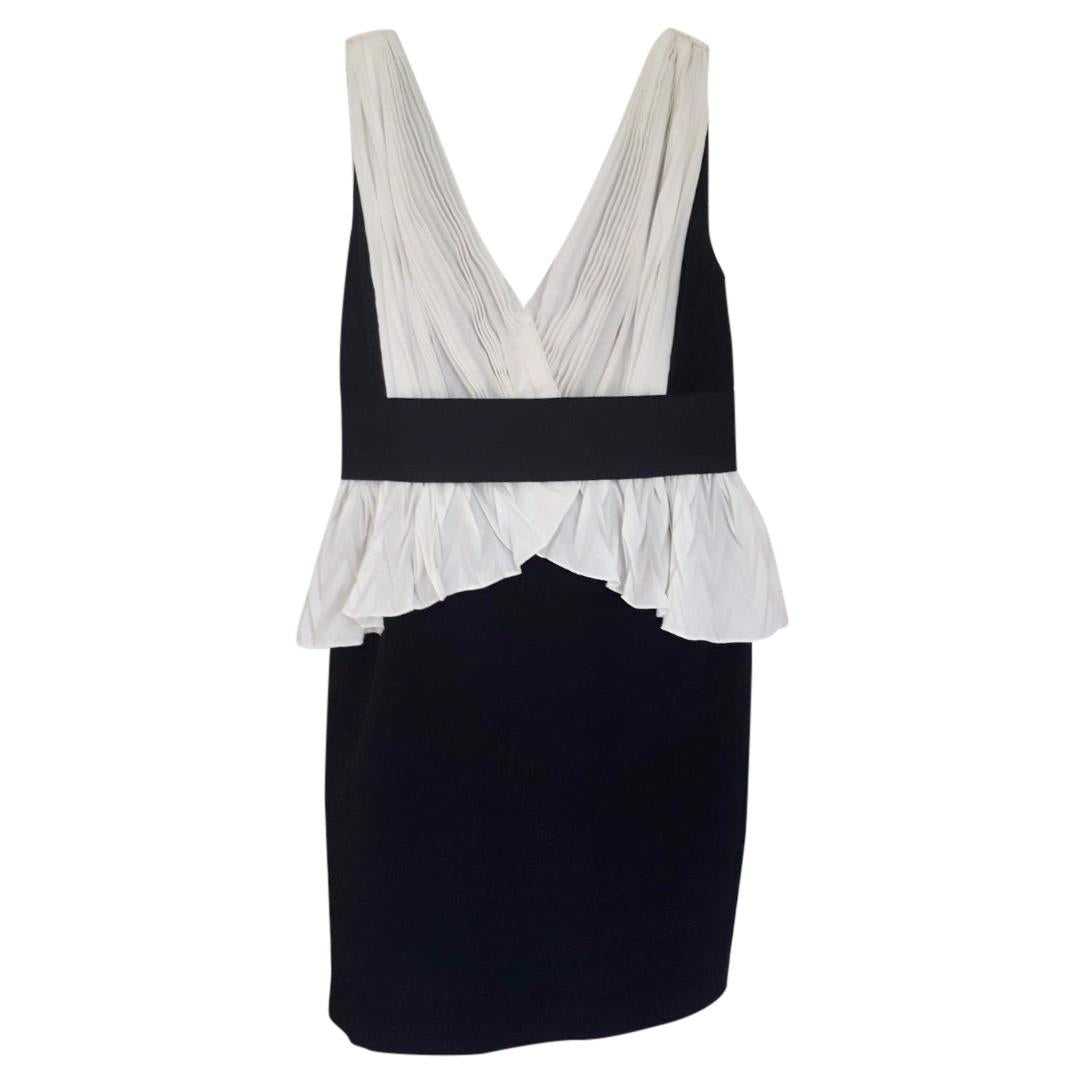 Marchesa Notte black and white peplum dress