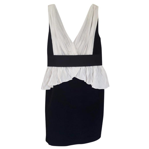 Marchesa Notte black and white peplum dress