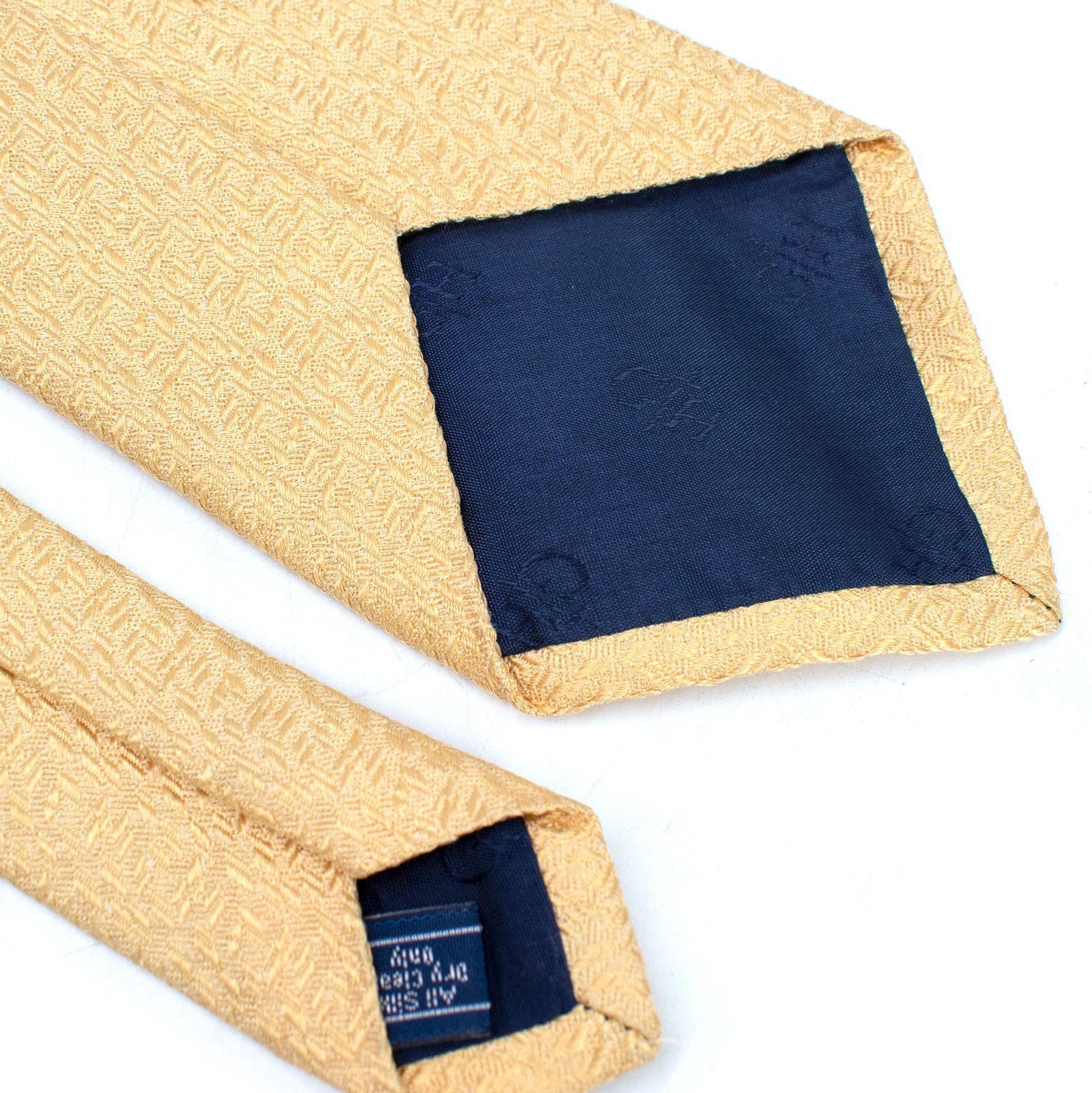 Gieves & Hawkes Yellow Textured Silk Tie
