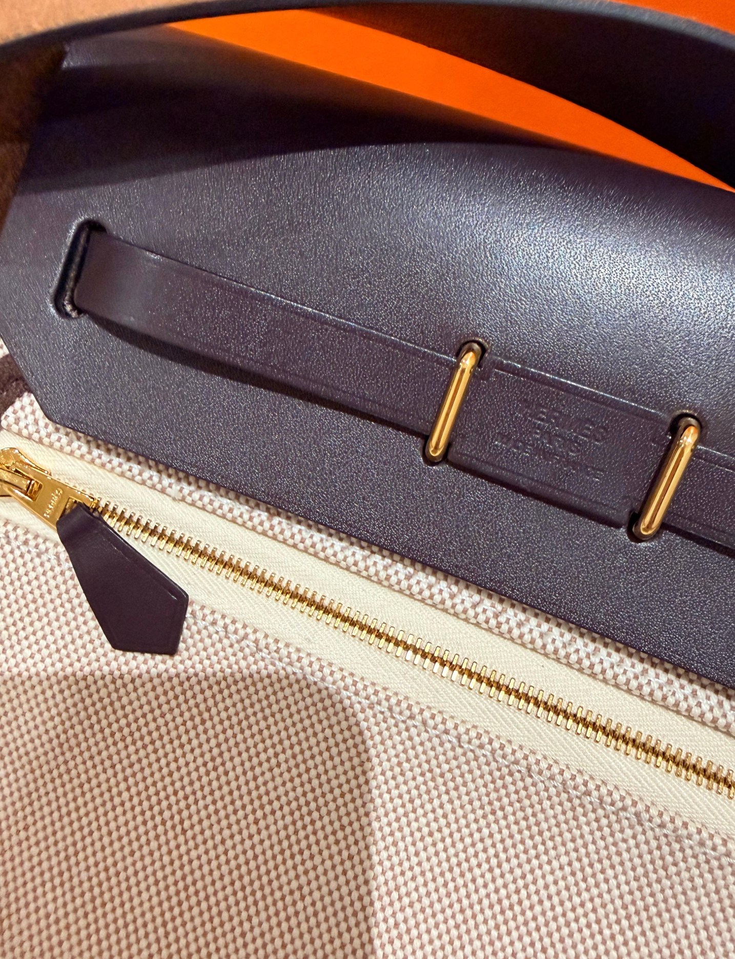 Hermes Ecru Ebene Mini Herbag