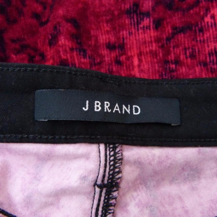 J BRAND Black Red Floral Velvet Pants