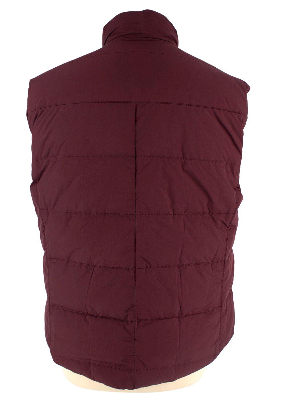 Brunello Cucinelli Brown And Burgundy Reversible Gilet