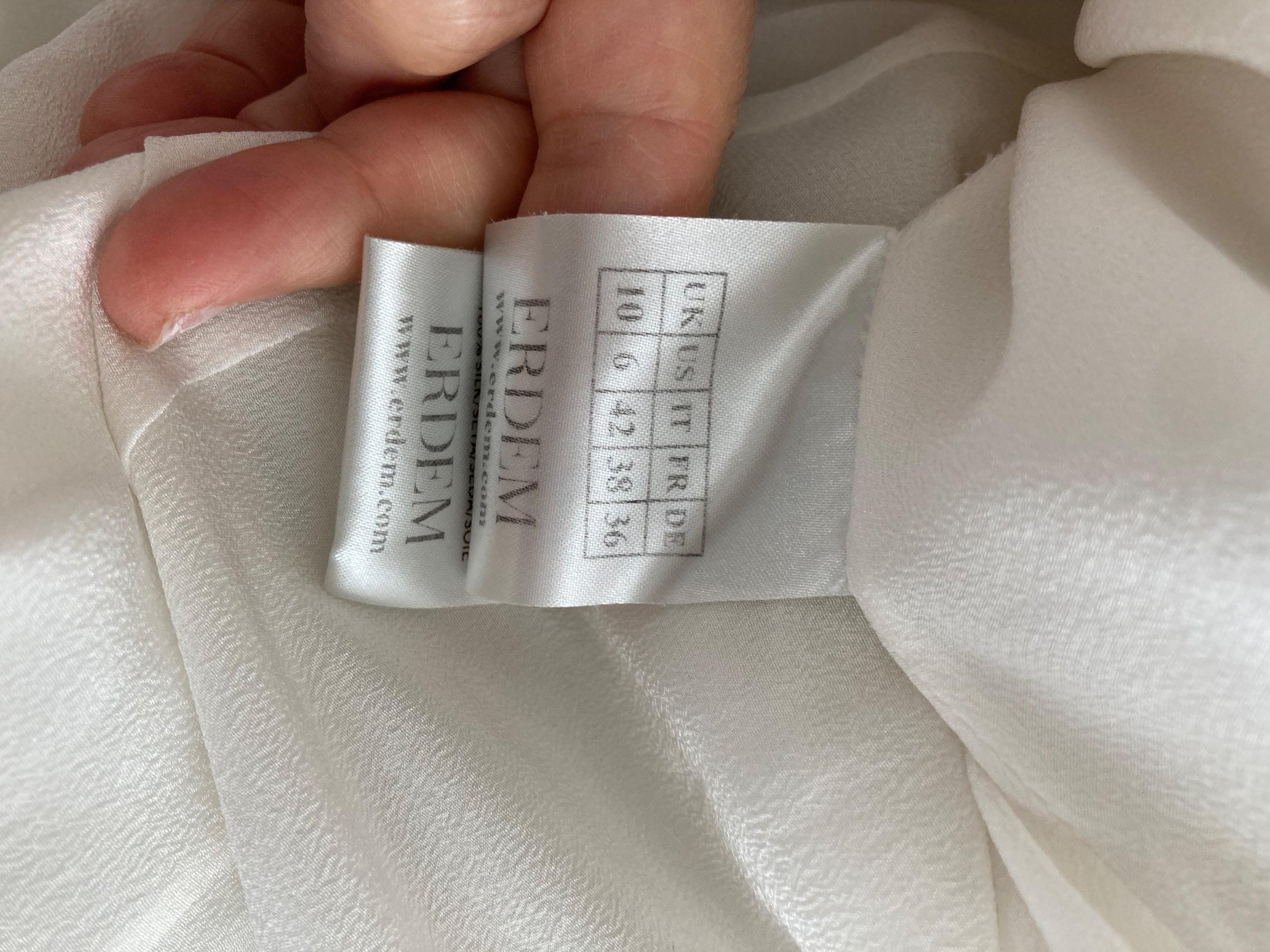 Erdem White Tie Detail Satin Maxi Dress