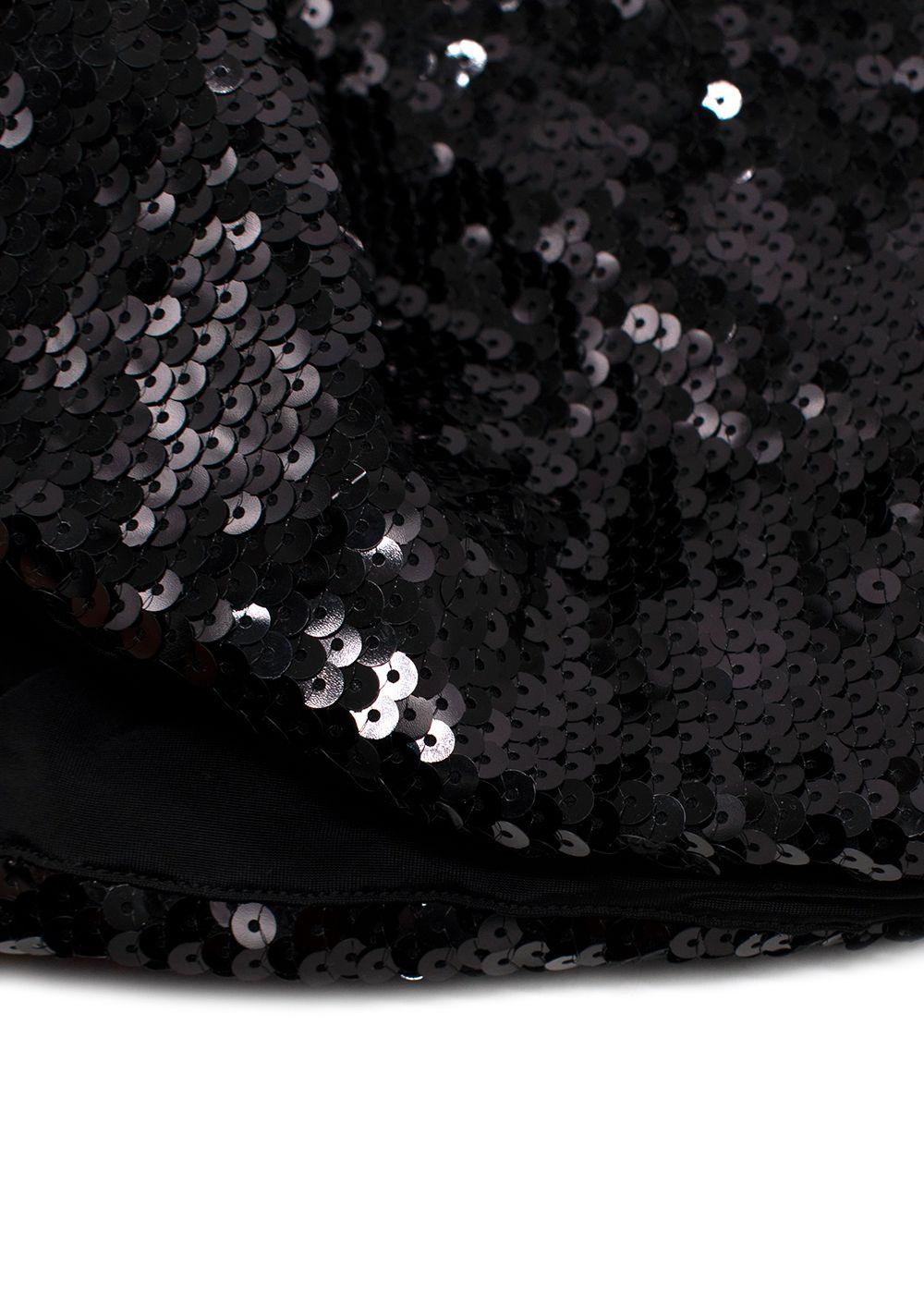 Alexander Vauthier Black Sequin Bandeau Top