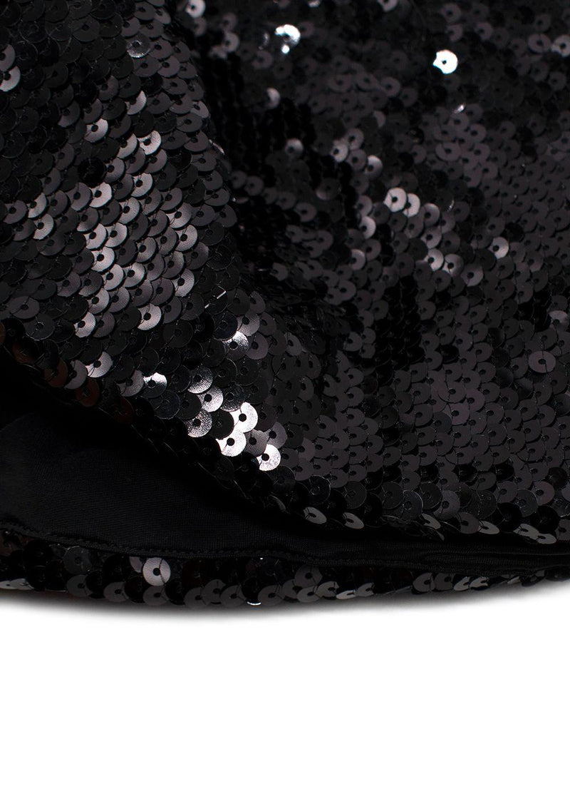 Alexander Vauthier Black Sequin Bandeau Top