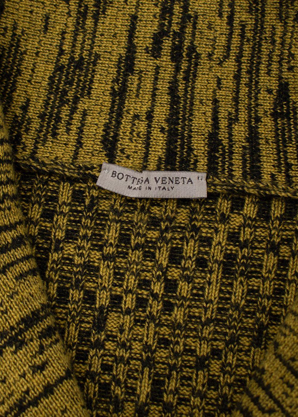 Bottega Veneta Yellow & Black Marl Knit Cardigan