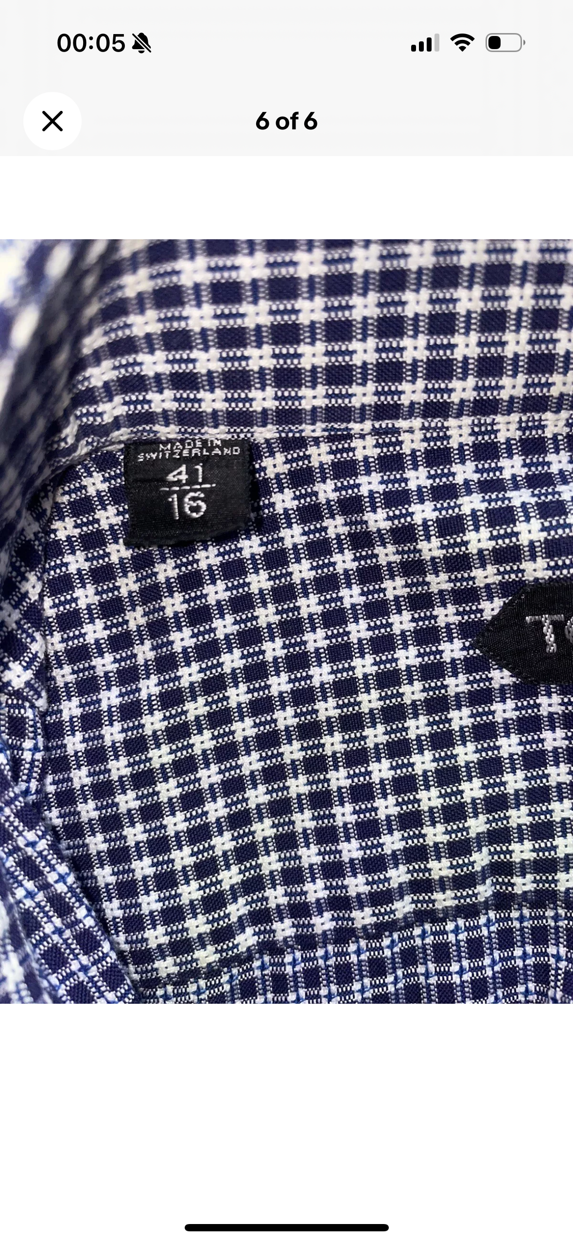 Tom Ford Navy And White Check Cotton Shirt
