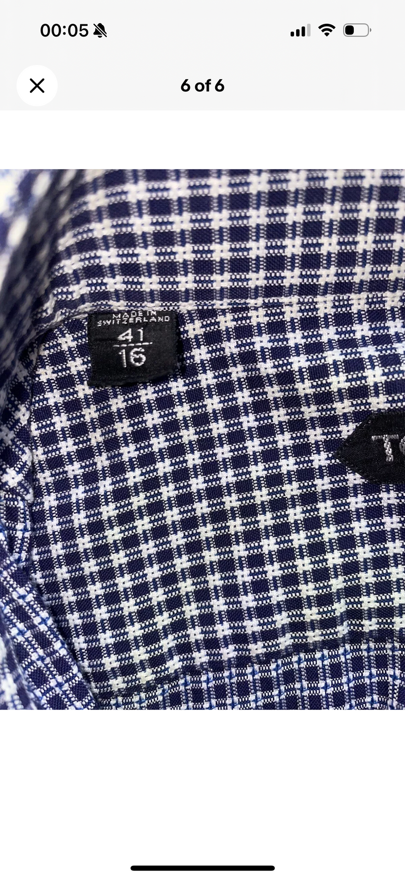 Tom Ford Navy And White Check Cotton Shirt
