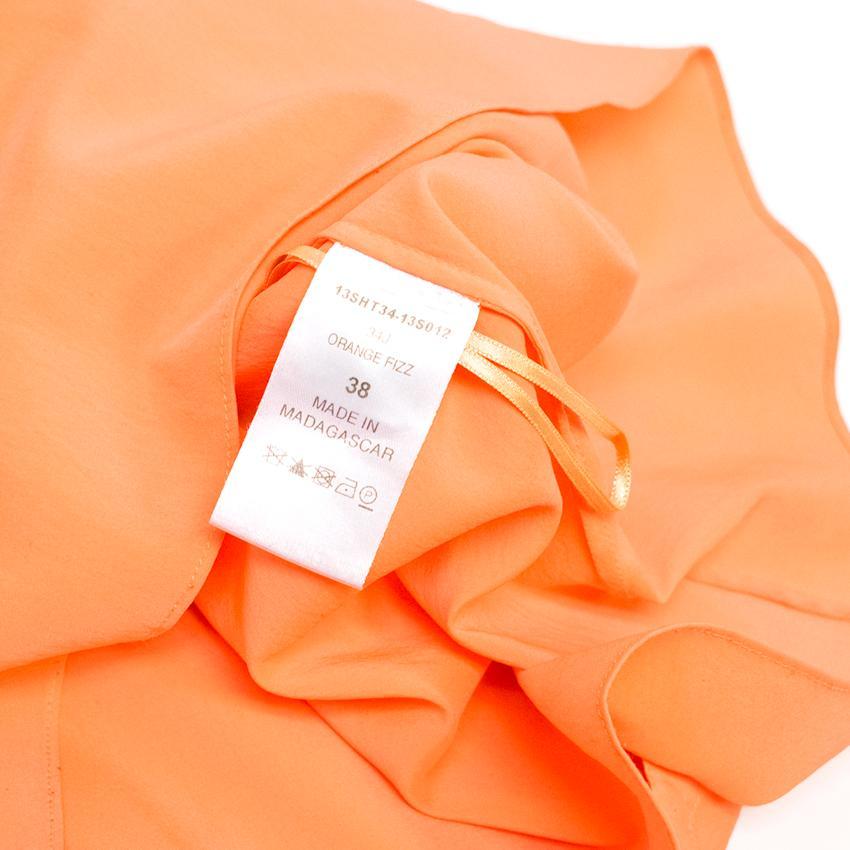 Chloe Neon Orange Silk Top with Cut-out Side Panels