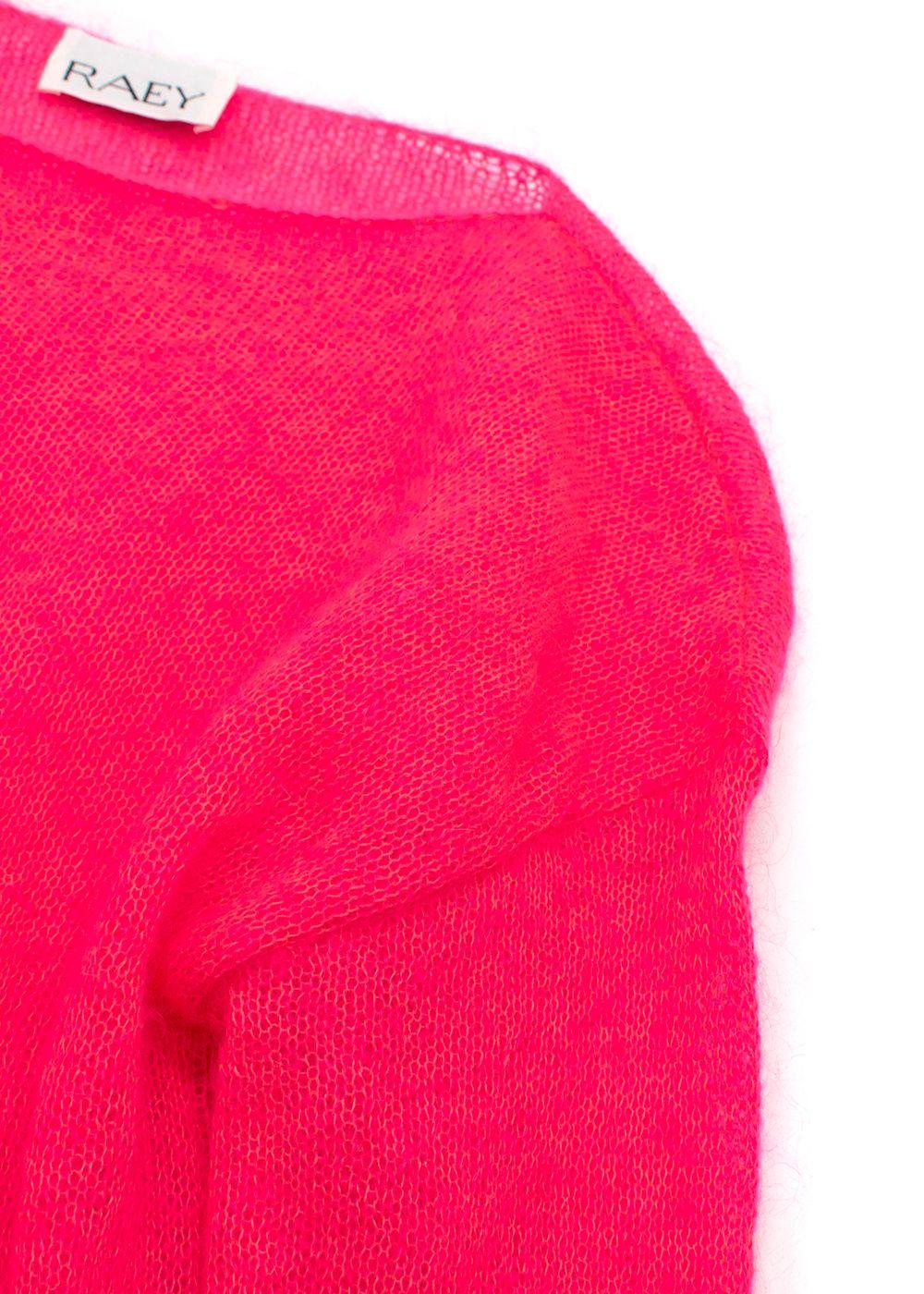 Raey Neon Pink Open Knit Mohair And Wool-Blend Jumper