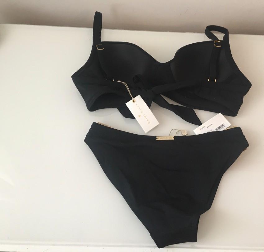 Heidi Klein Black D Ring Tie Back Bikini