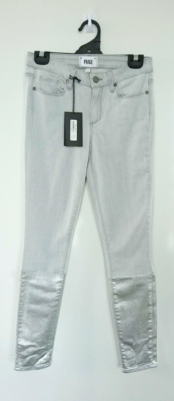 Paige Light grey silver solstice Verdugo ultra skinny jeans