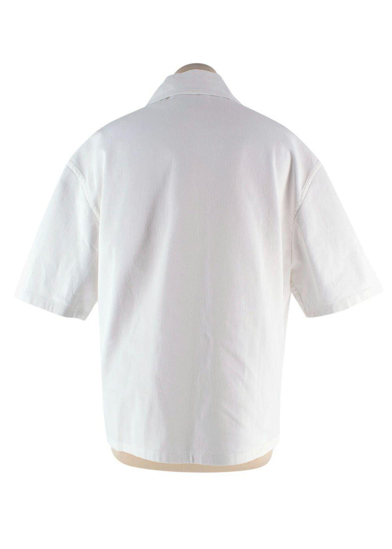 Dior White Denim Zip Shirt and Jorts Set
