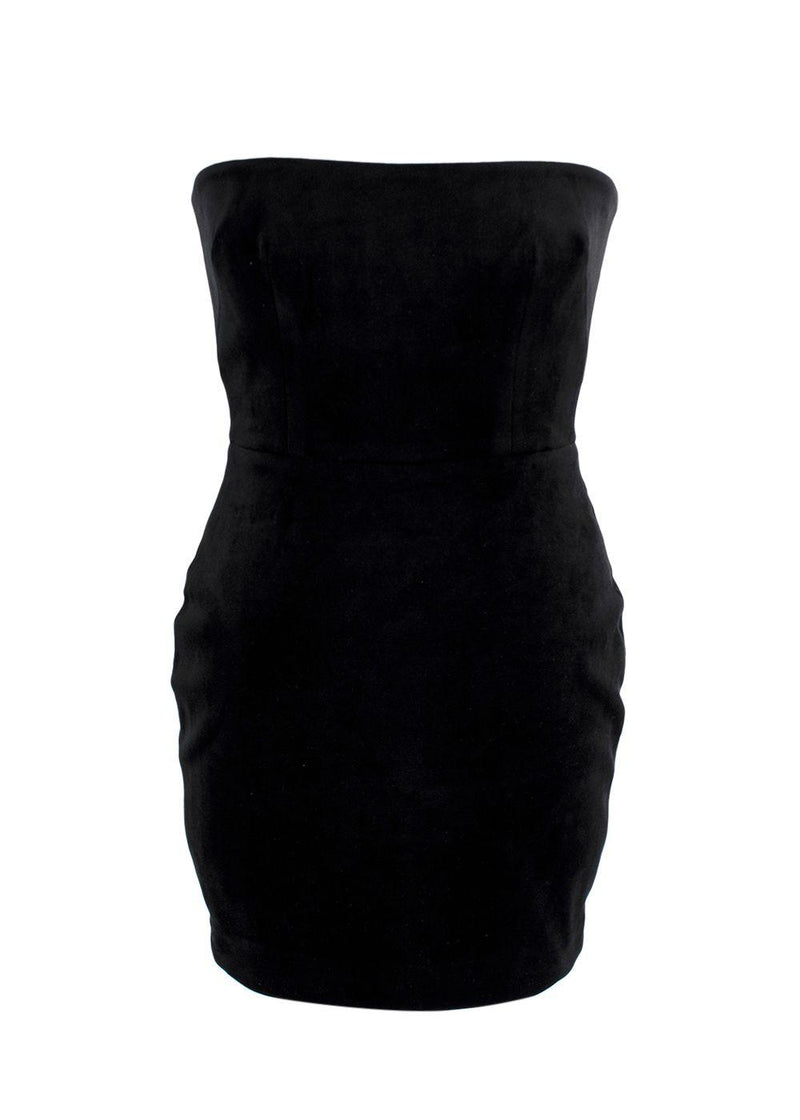 Alex Perry Black Velvet Strapless Mini Dress