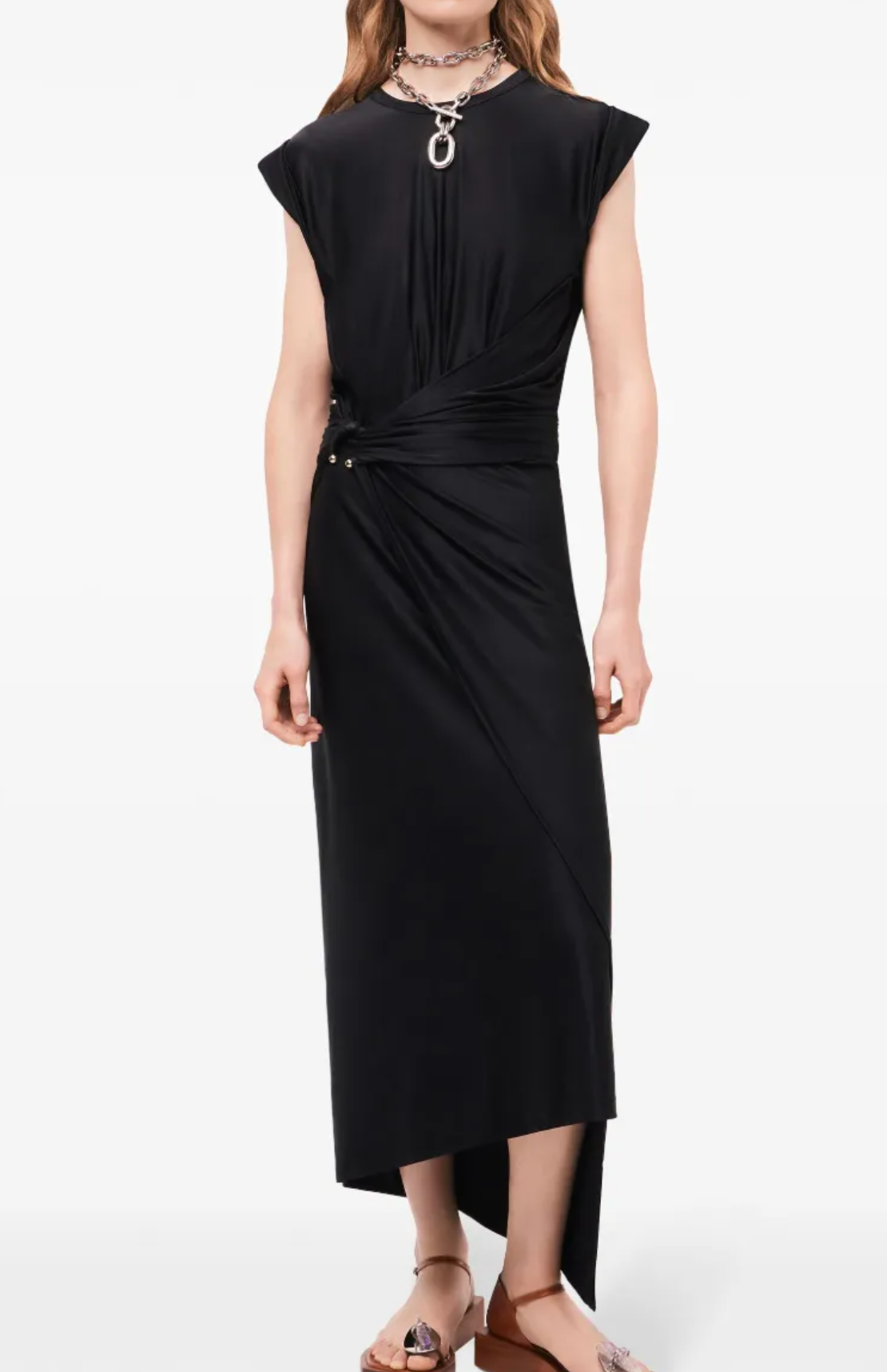 Rabanne Gathered-Detail Draped Midi Dress