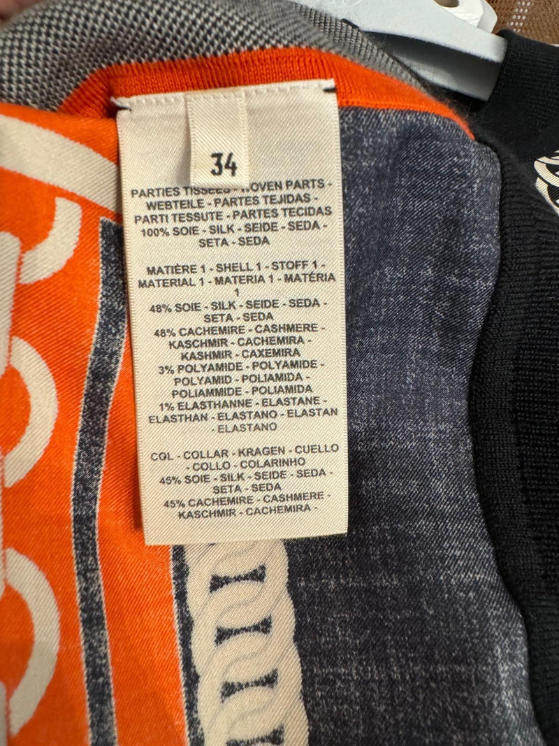 Hermes Orange Silk and Cashmere Blend Twillaine Jumper Dress