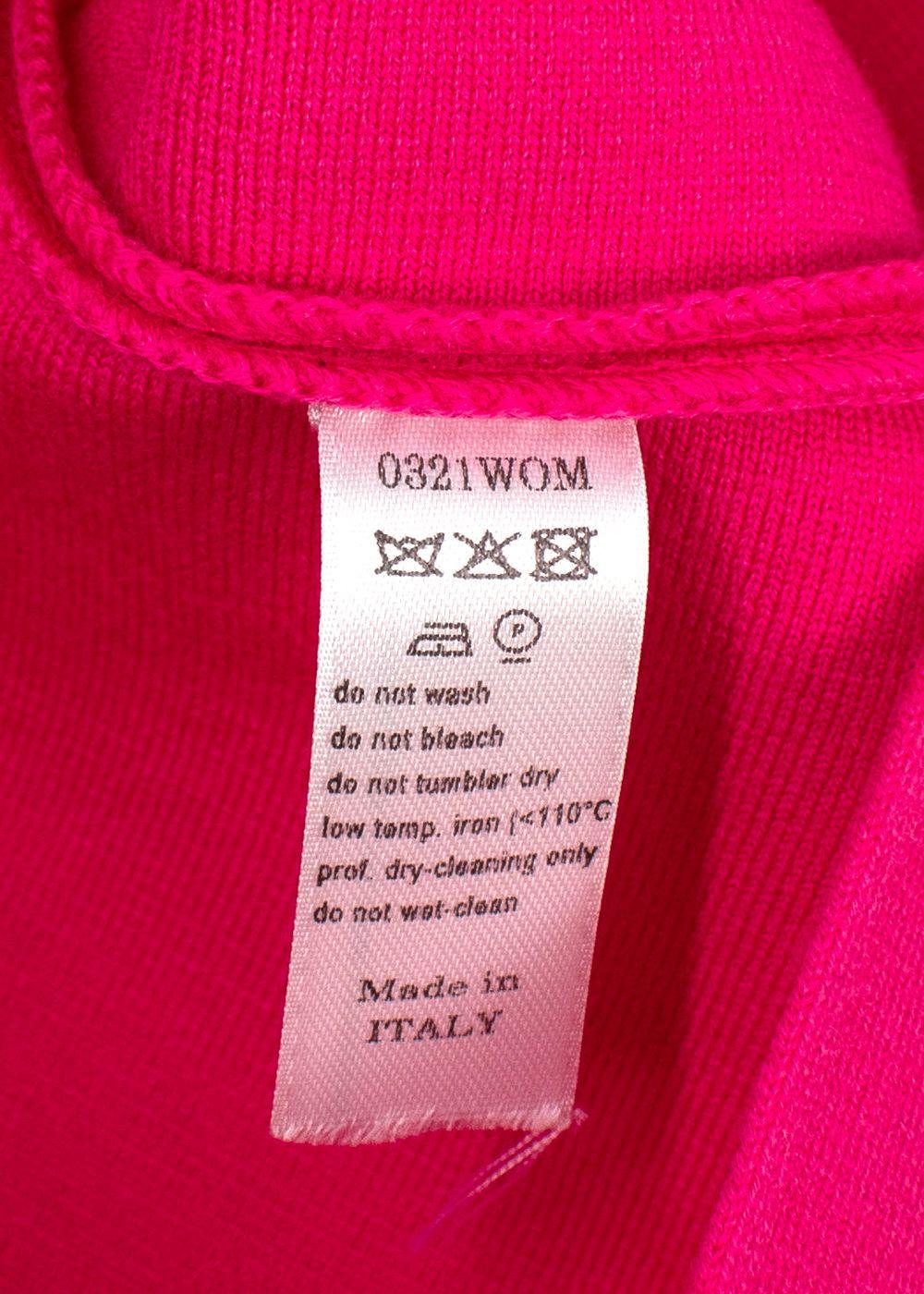 Carolina Herrera Hot Pink Wool Blend Flared Sleeve Top