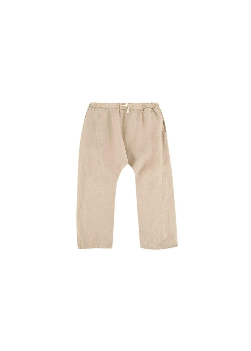 3-4Y Kids Beige Linen Pants
