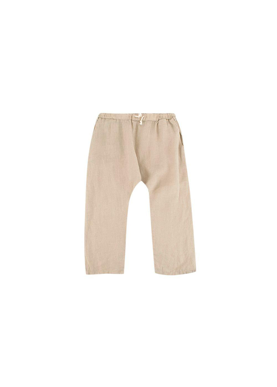 3-4Y Kids Beige Linen Pants